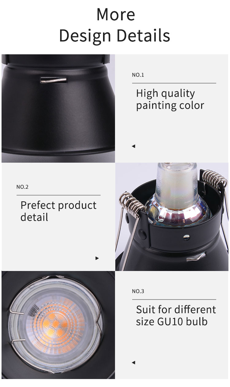 82mm Recessed 5w 6w 7w LED Down Lighting Fixtures White / Black