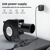 Ventilateur souffleur USB 5V d'usine avec interrupteur à 3 vitesses réglables pour poêle à bois, barbecue, outil turbo portable