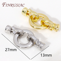 Connecteurs en laiton plaqué or 18 carats avec fermoirs ronds en perles pour la fabrication de bracelets et colliers DIY, accessoires et fournitures de bijouterie