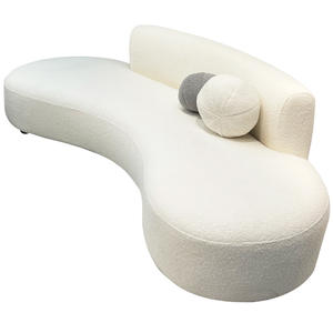Nordico moderno divano in tessuto curvo Set salone di bellezza Area Reception casa tessuto divano Set mobili - Product Image 5