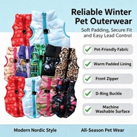 GorisPet ELAW068 - Chaleco de Invierno para Perro, Diseño Nórdico Moderno, Acolchado de Poliéster, Cálido, Talla XS, Popular, con Patrón Geométrico