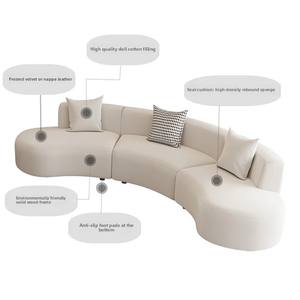 Divano moderno in tessuto color crema con tavolino da caffè per unghie <span class=keywords><strong>Studio</strong></span> centro commerciale-comodi mobili in attesa - Product Image 6
