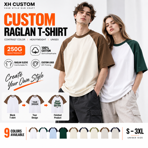 Camiseta Raglán Personalizada de 250G, 100% Algodón, Estilo Oversize con Bloques de Color, Unisex, Venta al Por Mayor, Fabricante de Ropa de Marca Privada - Product Image 1