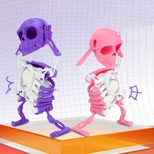 EPTカスタム17cm 3Dプリントウインドアップおもちゃハロウィンピンクスカルダンススケルトン男おもちゃ - Product Image 6