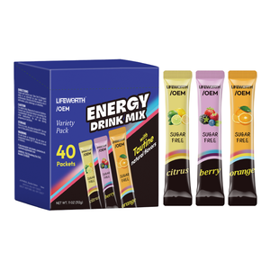 مسحوق إلكتروليت للترطيب من لايف وورث |   مشروب طاقة بالكافيين قبل التمرين لتحسين الأداء أثناء التنقل، 30 كيس/عبوة للبالغين - Product Image 1