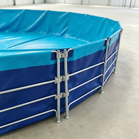 Bassin pliable rond en bâche PVC de 5000 litres, durable, grand format, pour usage commercial et agricole, pour l'élevage de poissons