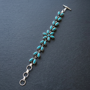Sleeping Beauty Turquoise <b>Bracelet</b>, Handmade 925 <b>Sterling</b> <b>Silver</b> Plated Gemstone Jewelry, December Birthstone Gift Women - Product Image 3