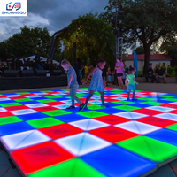 Dalles de sol interactives à LED pour la danse, éclairage LED RGB, métal robuste, location portable pour événements, écoles, carnavals, fêtes, divertissements