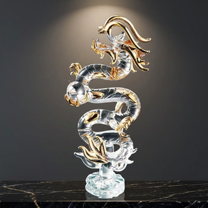 Decoración para el Hogar, Estatua de Dragón de Cristal Soplado a Mano, 200 mm de Altura, Multicolor, Modelo GY-295, Hecho en Vietnam - Product Image 2
