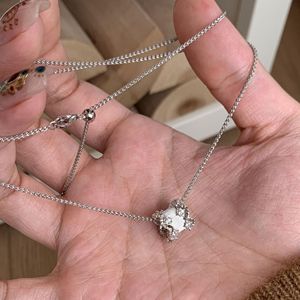 Collier pendentif en argent pur S925 plaqué or, diamant brossé, style chinois, luxe exquis, nouvelle mode - Product Image 2