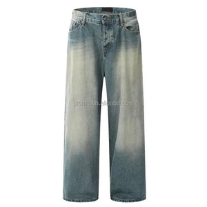 Tùy Chỉnh Của Phụ Nữ Cổ Điển Rửa Faded Nhuộm Lỏng Lẻo Cao Eo Denim Quần Rộng Chân Thẳng Quần Của Phụ Nữ Phong Cách - Product Image 5