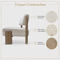 Fauteuil lounge moderne en bois de frêne massif avec coussin épais et tissu tressé, fauteuil d'appoint pour salon et hôtel, personnalisable OEM