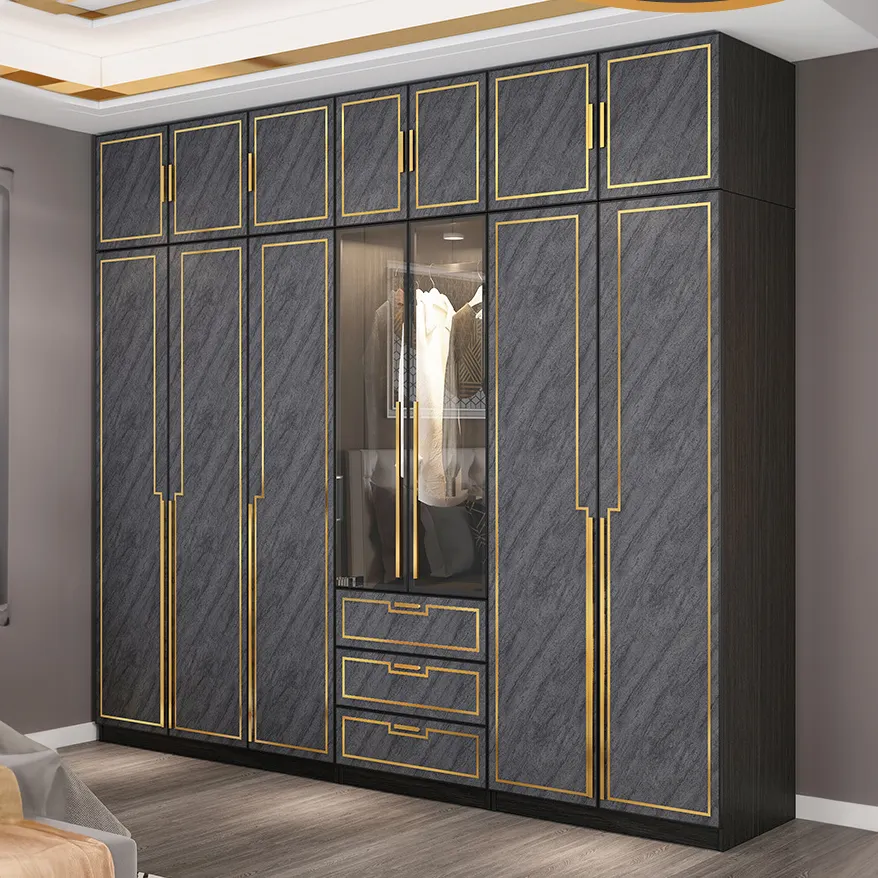 High End Modern Durable Bedroom Furniture Clothes Combination Cupboards Border Wardrobes