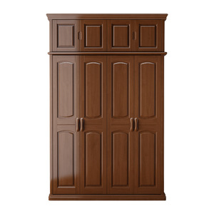 Qisen Solid Wood <b>Wardrobe</b> Three Four Five Six Doors <b>Large</b> Capacity Chinese Style Bedroom Cabinet - Product Image 5