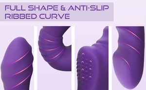 Kablosuz uzaktan kumanda güvenli silikon yapay penis şekli seks oyuncakları titreşimli G Spot mor yapay penis vibratör kadınlar çiftler için - Product Image 4