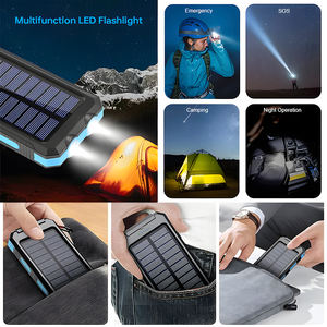 Batterie Externe Solaire Étanche 20000mAh Double Sortie USB Support Type C Entrée DC Stockage d'Énergie Sûr avec Batterie Polymère - Product Image 6