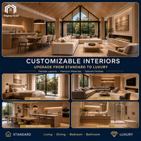 Villa modulaire isolée à double unité résistante aux ouragans, en acier léger LGSF, préfabriquée, vue sur le lac, pour projet hôtelier