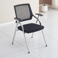 Chaise de formation pliable en tissu Foshan avec tablette d'écriture intégrée pour l'école, la salle de conférence, les étudiants, le personnel de bureau