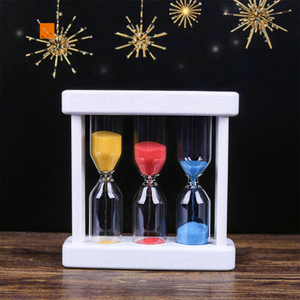 Chất lượng cao màu trắng khung gỗ đồng hồ cát <span class=keywords><strong>1</strong></span>/3/5 PHÚT cát hẹn giờ thiết kế hiện đại đầy màu sắc cho trẻ em 'món quà kỷ niệm - Product Image 1