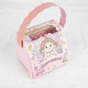 กล่องกระดาษของขวัญเค้กใสพิมพ์ลายสำหรับวันเด็กกล่องกระดาษของขวัญเค้กวันเกิดสำหรับเด็กทารกชายและหญิงพร้อมช่องหน้าต่างและที่จับหนัง - Product Image 3