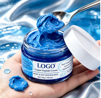 Crème Visage Hydratante, Réparatrice, Raffermissante et Éclaircissante Anti-Âge au Peptide de Cuivre Bleu GHK-CU et Acide Hyaluronique, Marque Privée OEM, 50ml
