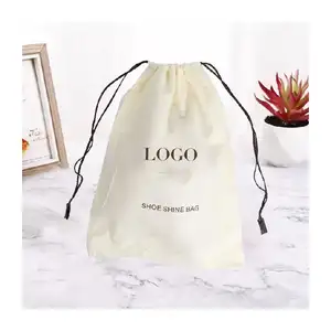 High quality gift pouch embroidered exquisite cotton hand bags with logo drawstring