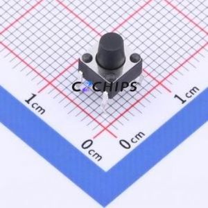 TSD001B07035A Tactile <b>Switch</b> Through hole Component (THT)-4P,6x6mm <b>Switch</b> Round Button 3.5N Through Hole 6mm - Product Image 1