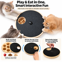 Grand grattoir rotatif moderne pour chat avec coussin ondulé et distributeur de friandises, jouet interactif pour chat pour l'alimentation et le jeu en intérieur