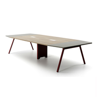 Table de conférence modulaire hexagonale en bois MFC écologique pour 12 personnes, design moderne, durable et extensible