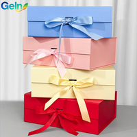Boîte en papier rigide pliable de luxe avec logo personnalisé, matériaux recyclés, ruban en éponge, papier de soie pour l'emballage de produits cosmétiques et de cadeaux