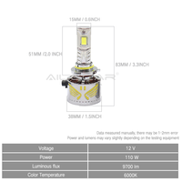 AILECAR CX60 135W Phares LED haute luminosité 12000 Lumens Feux de jour pour voiture Ampoule LED 6000K H7 H4 H3 H11 9005 9006