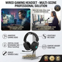 Casque de jeu ODM OEM avec éclairage RGB, faible latence, design supra-auriculaire, charge Type-C pour PC