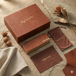 Coffret cadeau d'affaires haut de gamme, étui de rangement en cuir personnalisé, souvenir d'événement parfait, logo personnalisé - Product Image 1
