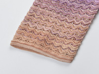 Robes longues en tricot pour femme, col rond, manches longues, dégradé de couleurs, ajourées, collection automne 2026