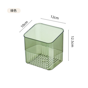 Transparent Rectangular Makeup Brush Storage Bin Plastic Cosmetic Organizer Desktop Storage Container For Bedroom Use - Product Image 5