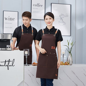 Solid Color Cross Strap <b>Kitchen</b> <b>Apron</b> One Size Polyester For Cooking Work Suit - Product Image 2