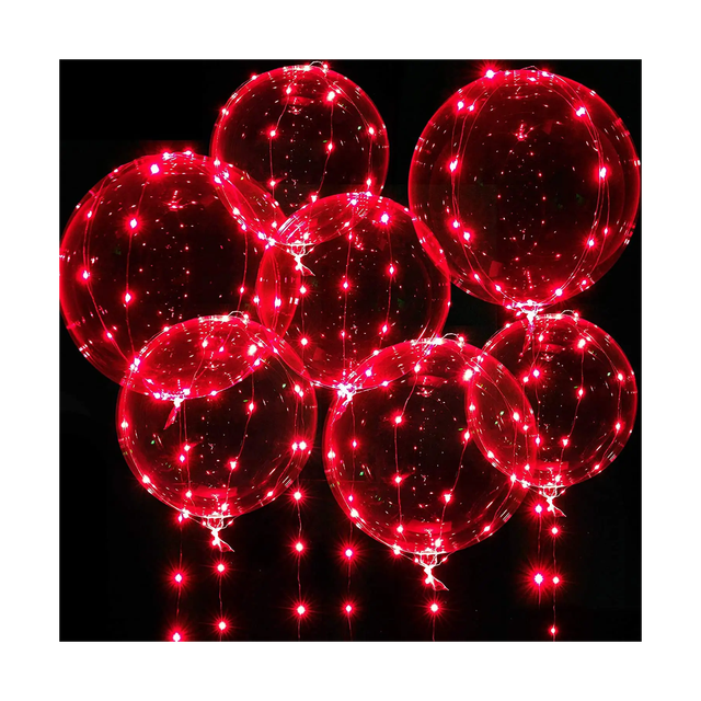 10ft Lights 20 Inch Bobo Balloons Red Light up Balloons for Birthday Party Wedding Valentines Day Christmas Decoration