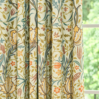 Rideaux occultants plissés William Morris à motif floral, couleur or terre cuite, pour salon, vente en gros au mètre