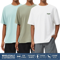 Camiseta de Gimnasio con Diseño Personalizado, Etiqueta Privada, Hombros Caídos, Camiseta Holgada para Hombre, Estilo Urbano