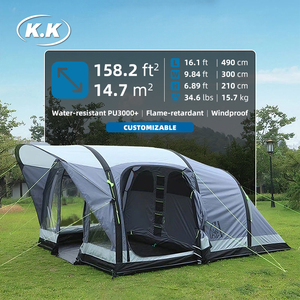 Kawagebo Kamp (KK) 16' X 10' <span class=keywords><strong>Gonflable</strong></span> 14.7 ㎡   Tente de camping en plein air Oxford pour 2 à 4 personnes, type cabane, glamping - Product Image 1
