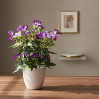 Fleur artificielle de volubilis en pot en plastique, en polyester, faite à la main, écologique, pour la maison, les anniversaires et l'aménagement paysager