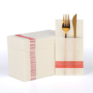 Sac de poche pour couverts de dîner jetables <span class=keywords><strong>pré</strong></span>-<span class=keywords><strong>pliées</strong></span> personnalisées <span class=keywords><strong>serviettes</strong></span> en papier de style <span class=keywords><strong>serviettes</strong></span> pliantes pour les mariages et les fêtes - Product Image 1