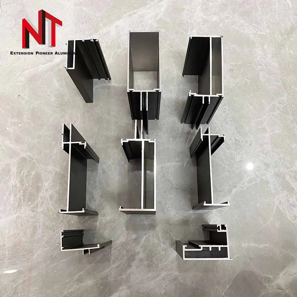 NUOTUO Asia aluminium factory OEM ODM powder coating brown aluminium channels for curtains glass profile aluminium