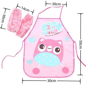 Kids Cartoon <b>Apron</b> Art Painting Elephant Duck Owl Monkey Kids Children Waterproof <b>Kitchen</b> <b>Apron</b> With Arm Sleeves - Product Image 4