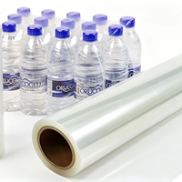 Film rétractable PE de qualité alimentaire, résistant à l'humidité, sur mesure, en gros, pour bouteilles d'eau minérale LDPE
