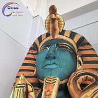 Modèle de pharaon égyptien gonflable géant en PVC personnalisé pour les fêtes et événements, ventilateur inclus