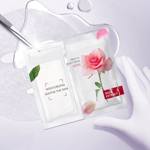 Masque facial hydratant en membrane d'algues naturelles nourrissantes en gros, format voyage, tous types de peau, extrait de rose, à base de plantes - Product Image 1