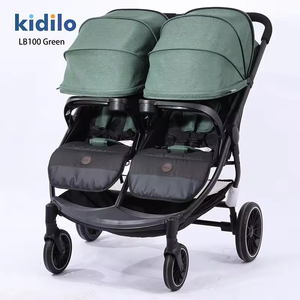 Kidilo LB100 Black Double Twin Luxury Baby Stroller Venta al por mayor Poussette Coche De Bebe Pram Set para niños - Product Image 6