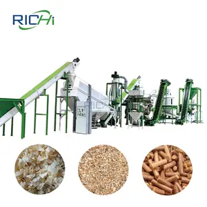 RICHI 2024 New Design Forest Residue Biomass Bamboo Pellet Production Equipment For Burn Pellets