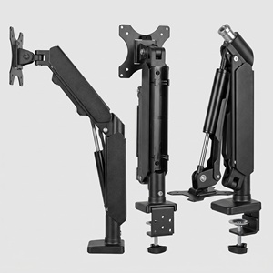 Matte Black Aluminum Alloy Single Universal Eco-Friendly Full Motion Ergonomic <b>Adjustable</b> Gas Spring <b>Monitor</b> <b>Stand</b> Customized - Product Image 1